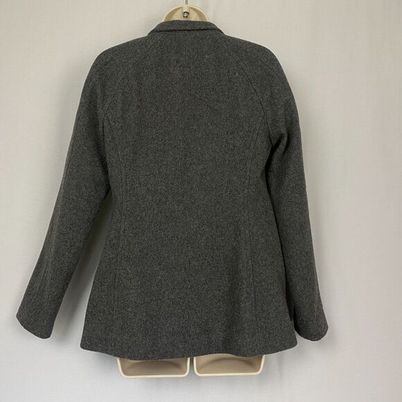 Banana Republic Wool Pea Coat Womens Small Gray Double Breasted Pockets Parka - Picture 2 of 14